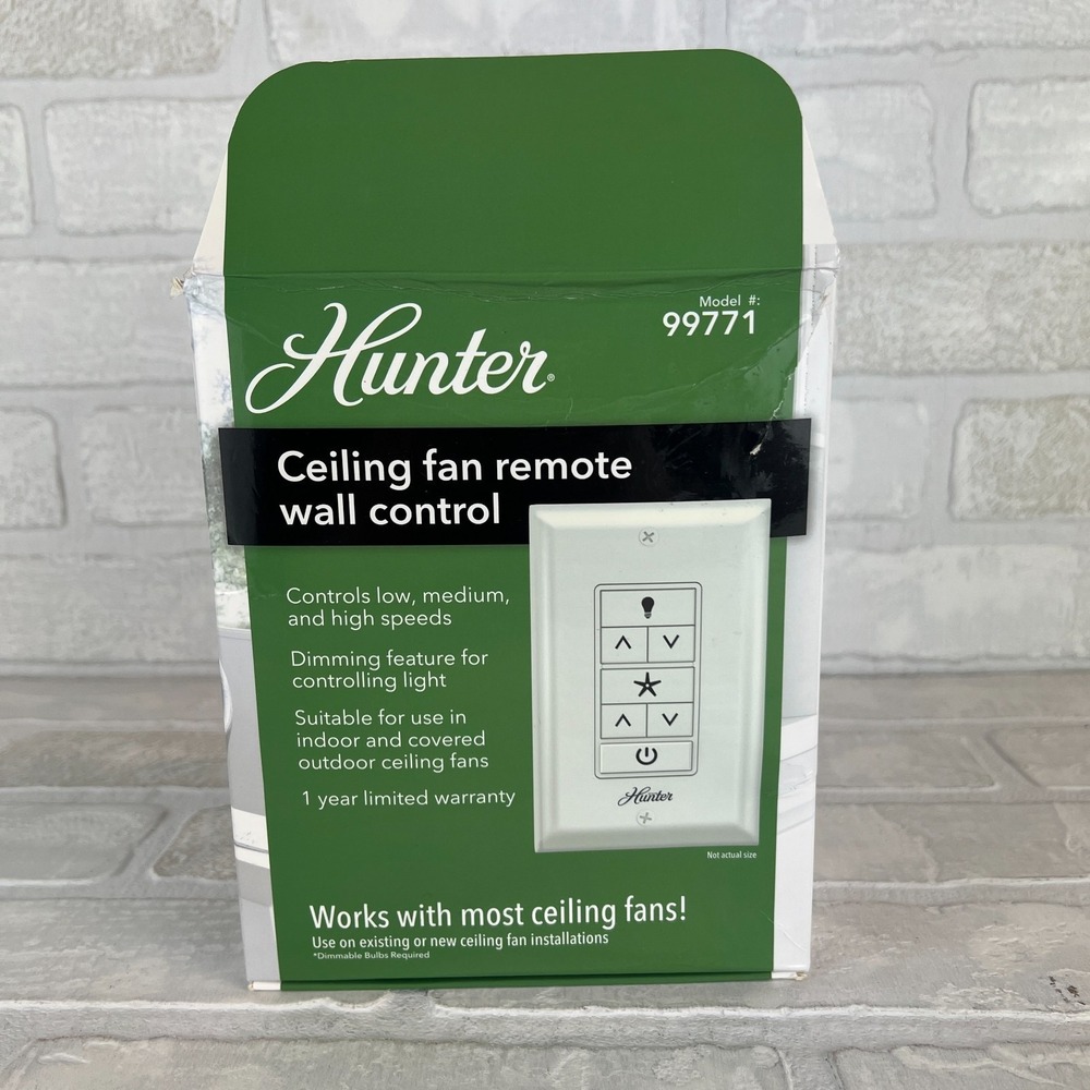 Hunter Ceiling Fan Remote Wall Control Dimming Feature White Model #99771 New